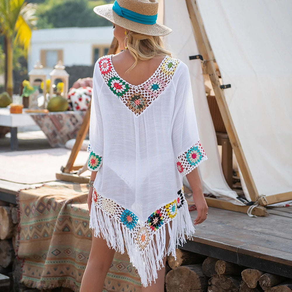 Bikini Cover Up With Fringe Trim