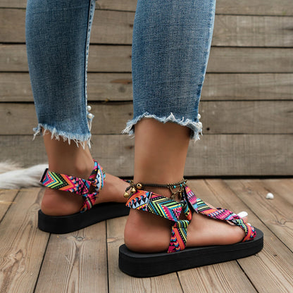 Cute Beach Sandals with Colourful Straps