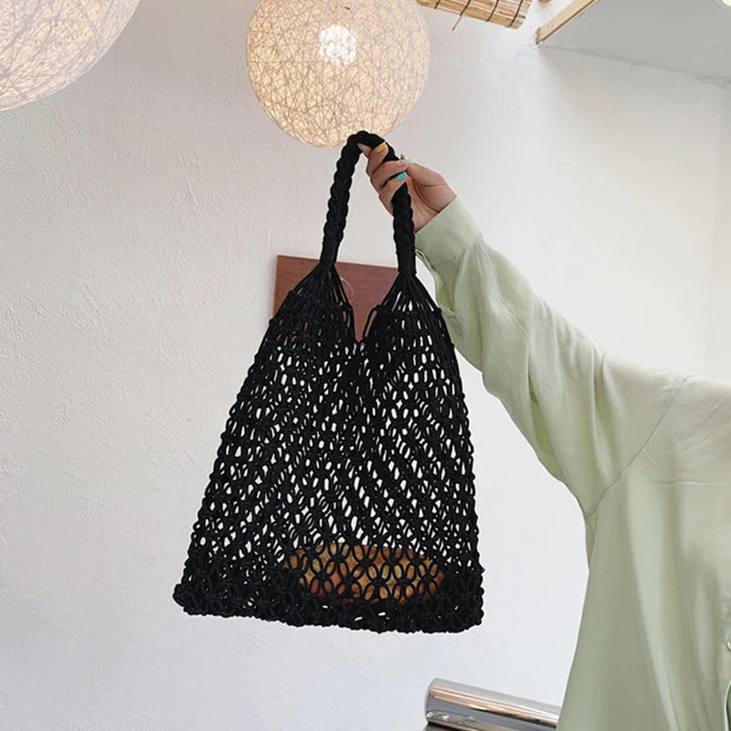 Knitted Rattan Large Capacity Handbag