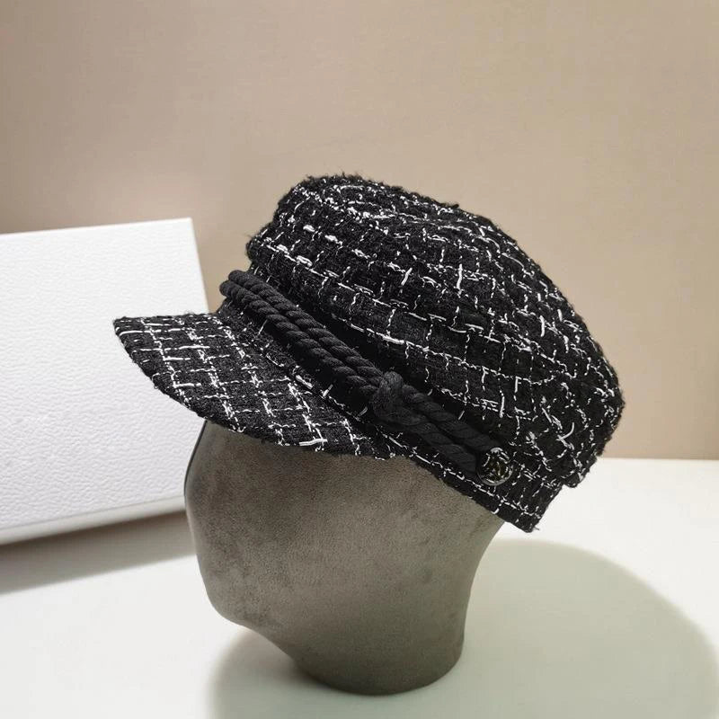 White Black Plaid Bucket Hat