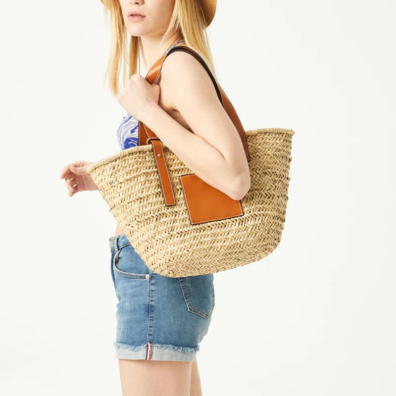 Casual Rattan Large Capacity Tote Bag