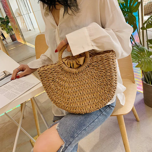 Casual Rattan Shoulder Bag